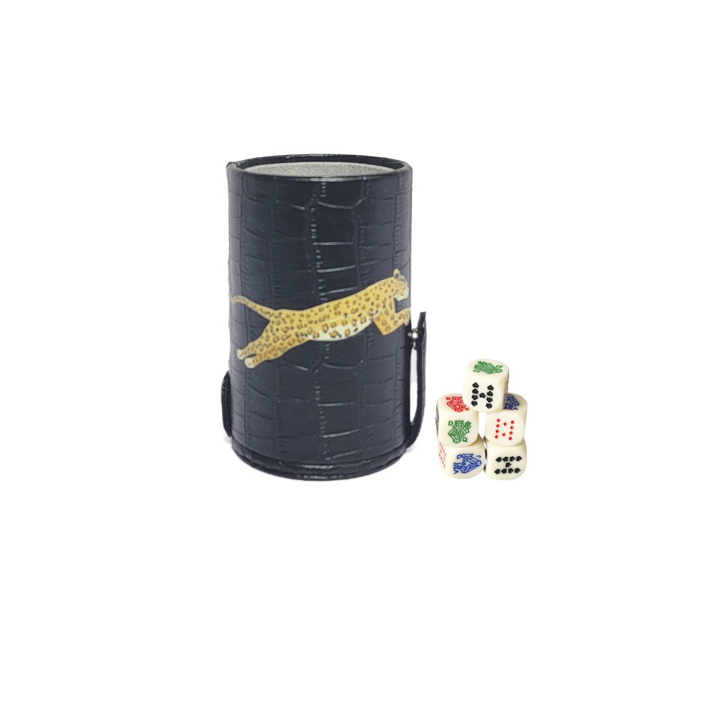 CUBILETE CON TAPA CROCO NEGRO