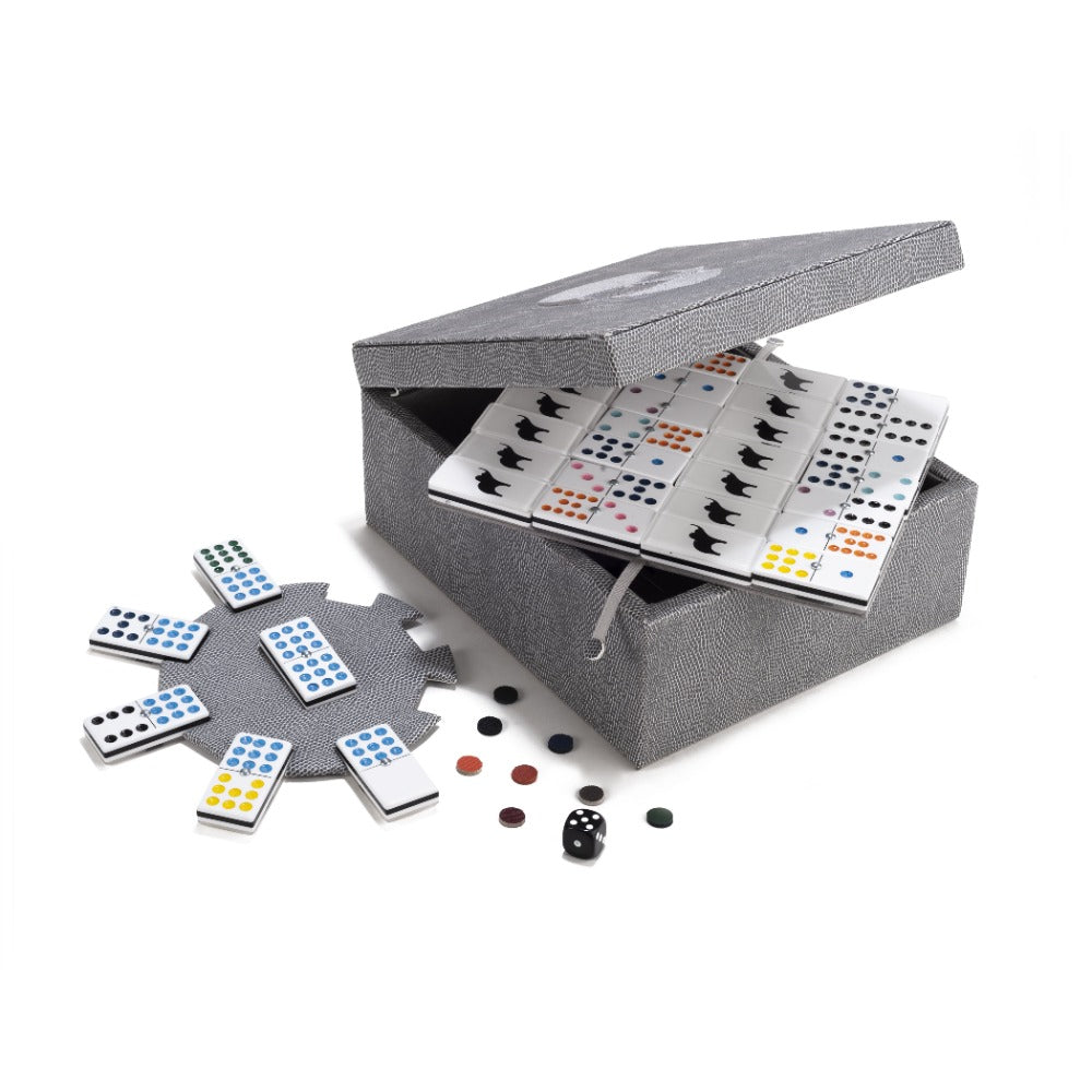 DOMINO CUBANO LUJO REPTIL GRIS CALACA GRIS