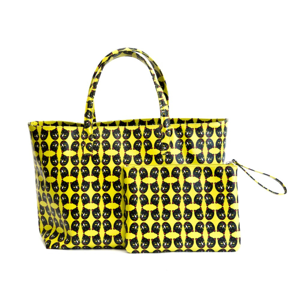 BOLSA MATEA PLAYA MASCARA AMARILLA