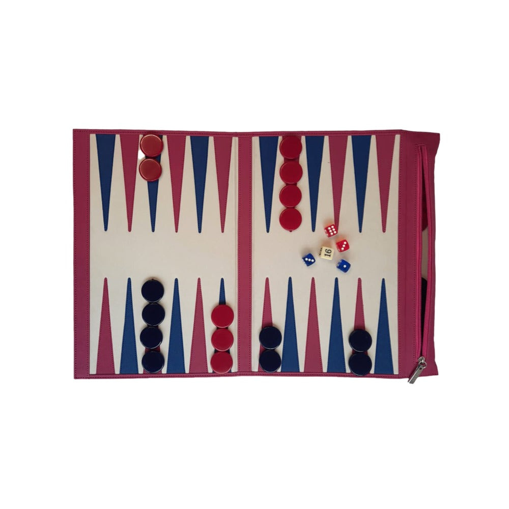 BACKGAMMON DE VIAJE FORRO MAGENTA PEDRO FRIDEBERG