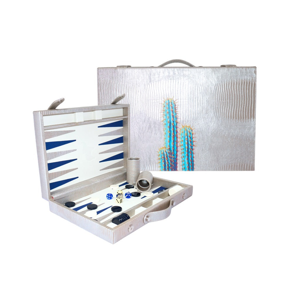 BACKGAMMON MEDIANO TEJUS PLATA BEIGE