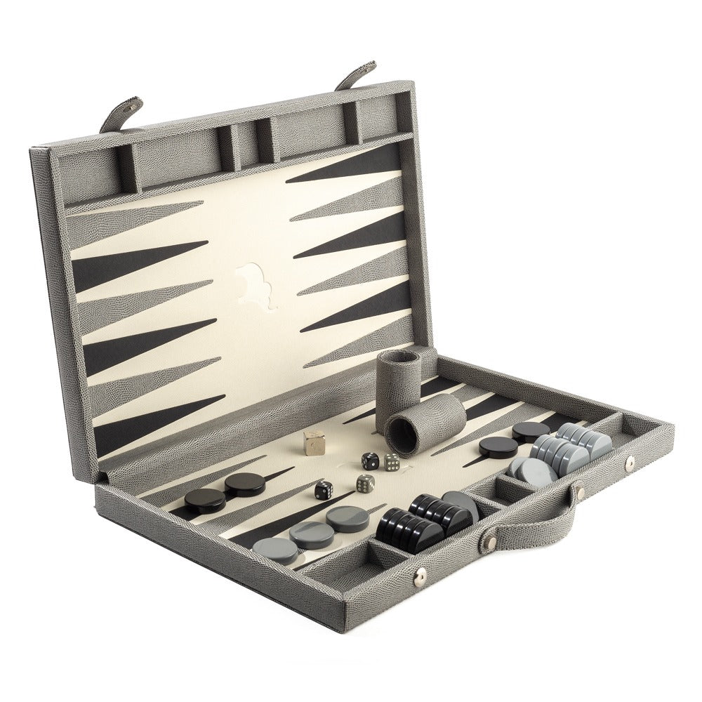 BACKGAMMON GRANDE REPTIL GRIS
