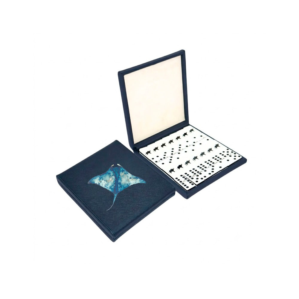 SMALL FLAT DOMINO NIGHT BLUE LINING