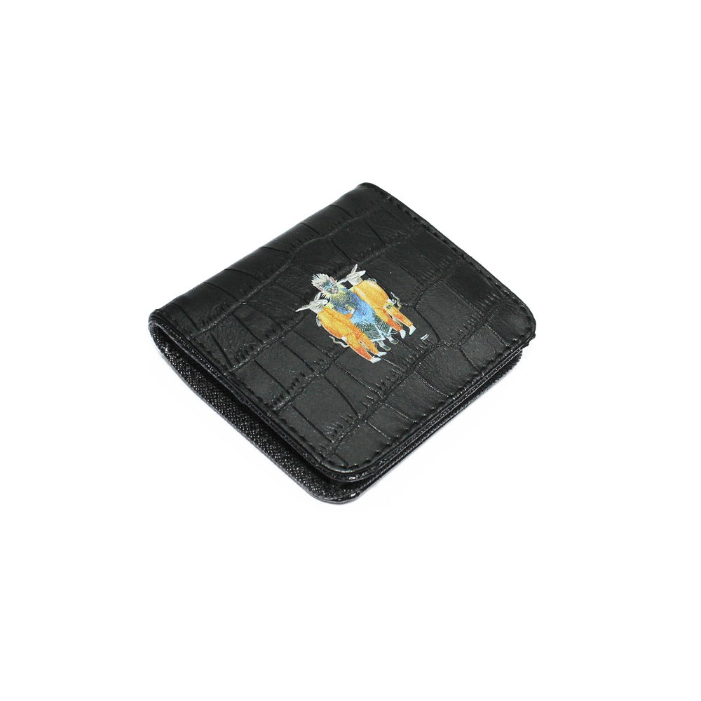 MONEDERO CUADRADO CROCO NEGRO