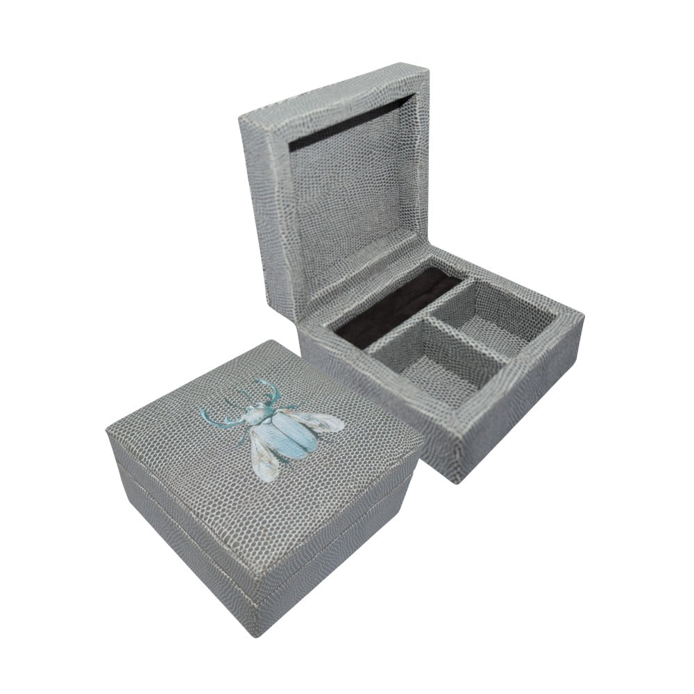 MINI GRAY REPTILE JEWELRY BOX
