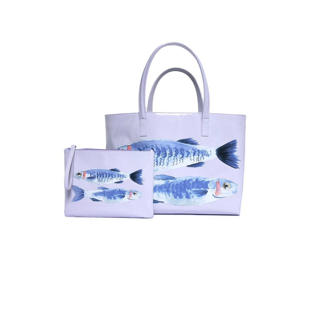 BOLSA MATEA PLAYA CHAROL LAVANDA SARDINAS