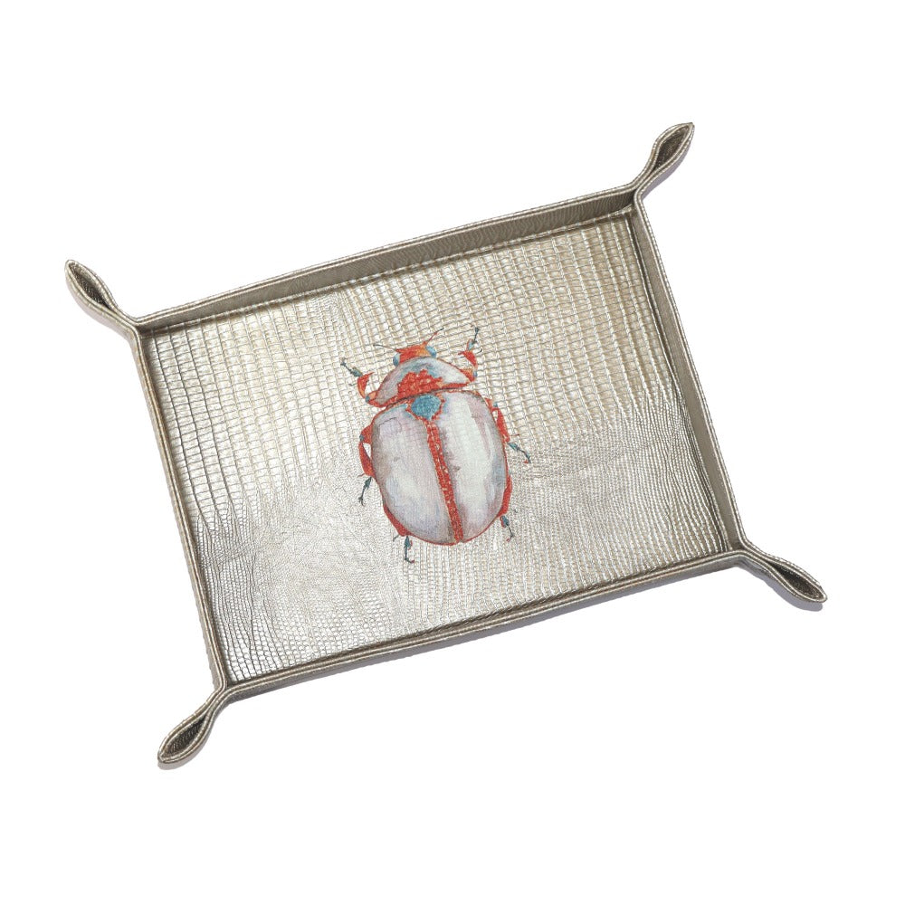 VACIA BOLSILLOS GRANDE TEJUS PLATA BEIGE