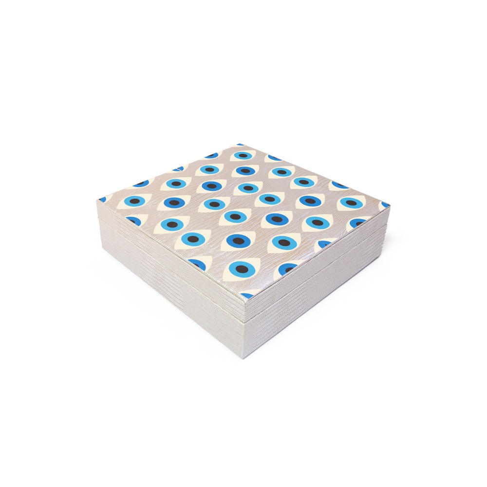 JOYERO CUADRADO TEJUS PLATA BEIGE