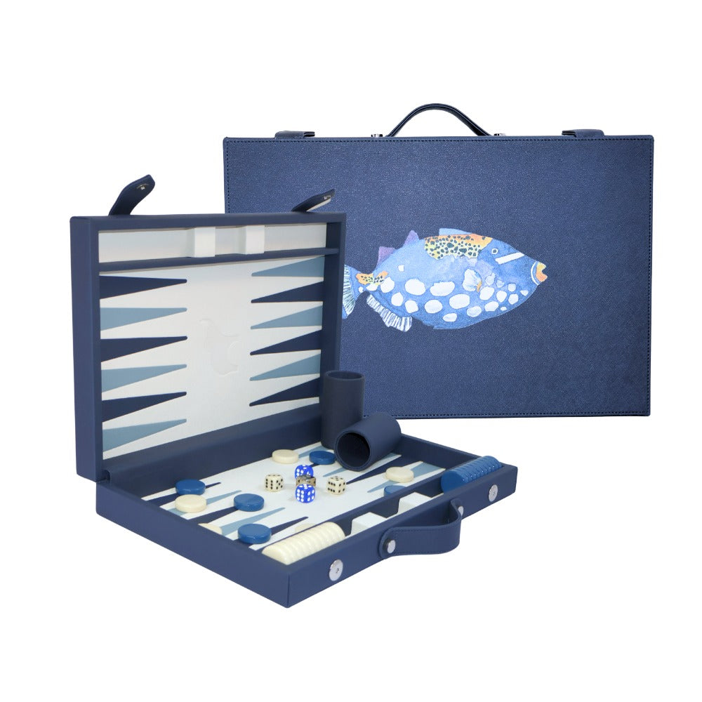 BACKGAMMON MEDIANO FORRO AZUL NOCHE