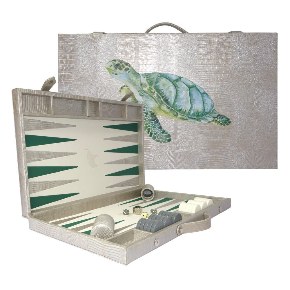 BACKGAMMON GRANDE TEJUS PLATA BEIGE