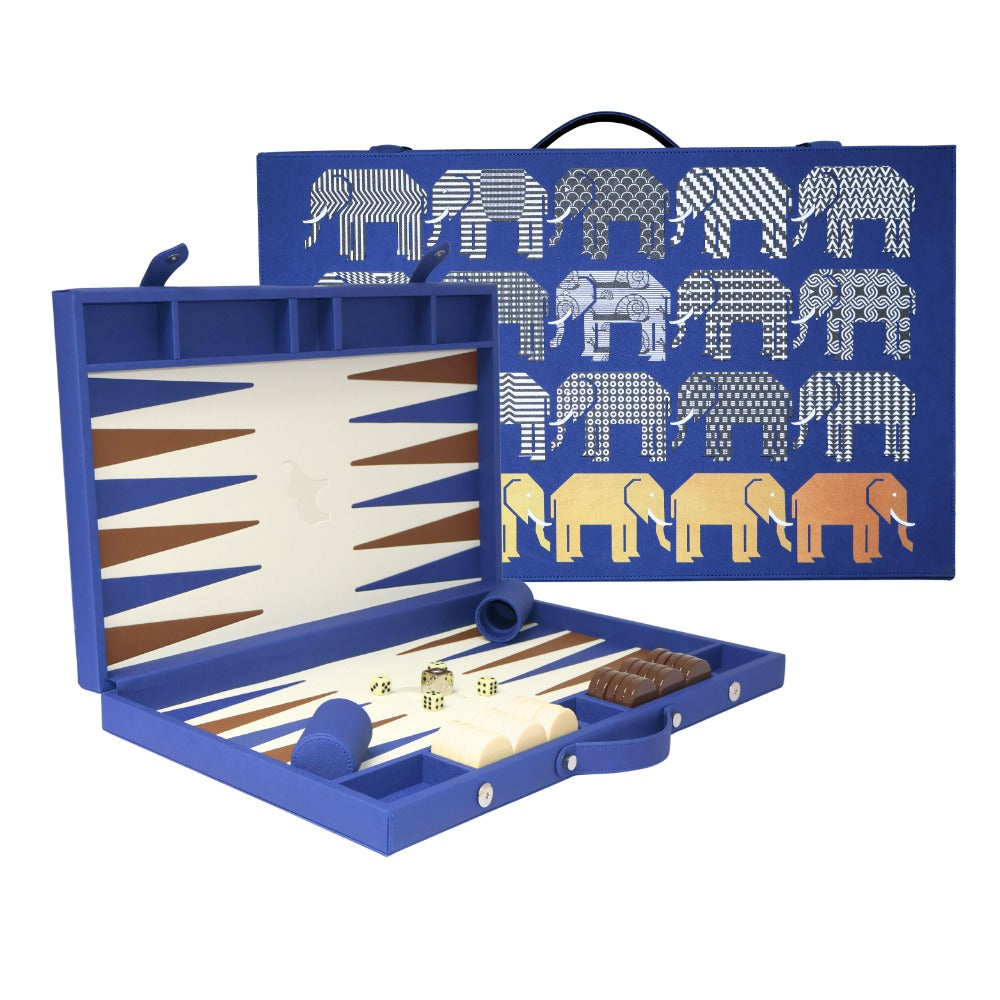 BACKGAMMON GRANDE FORRO AZUL MEDIO PEDRO FRIEDEBERG