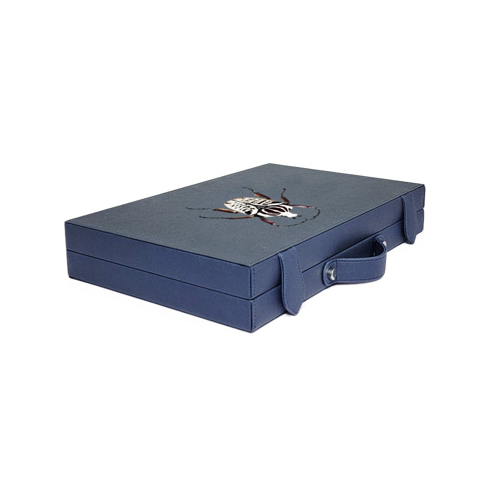 BACKGAMMON MEDIANO FORRO AZUL MARINO