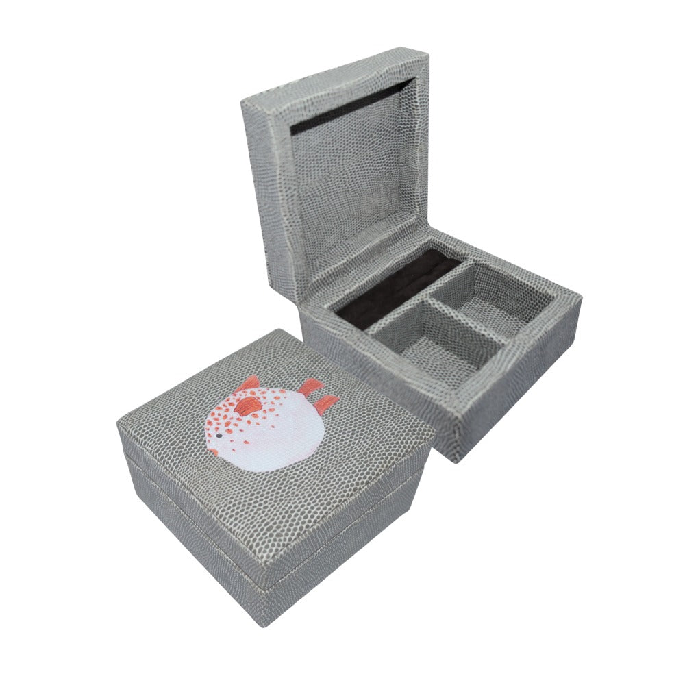 MINI GRAY REPTILE JEWELRY BOX