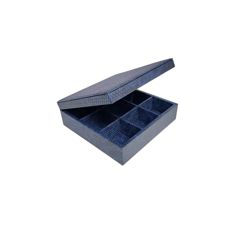 CAJA DE TE 9 LUXIO AZUL LISO