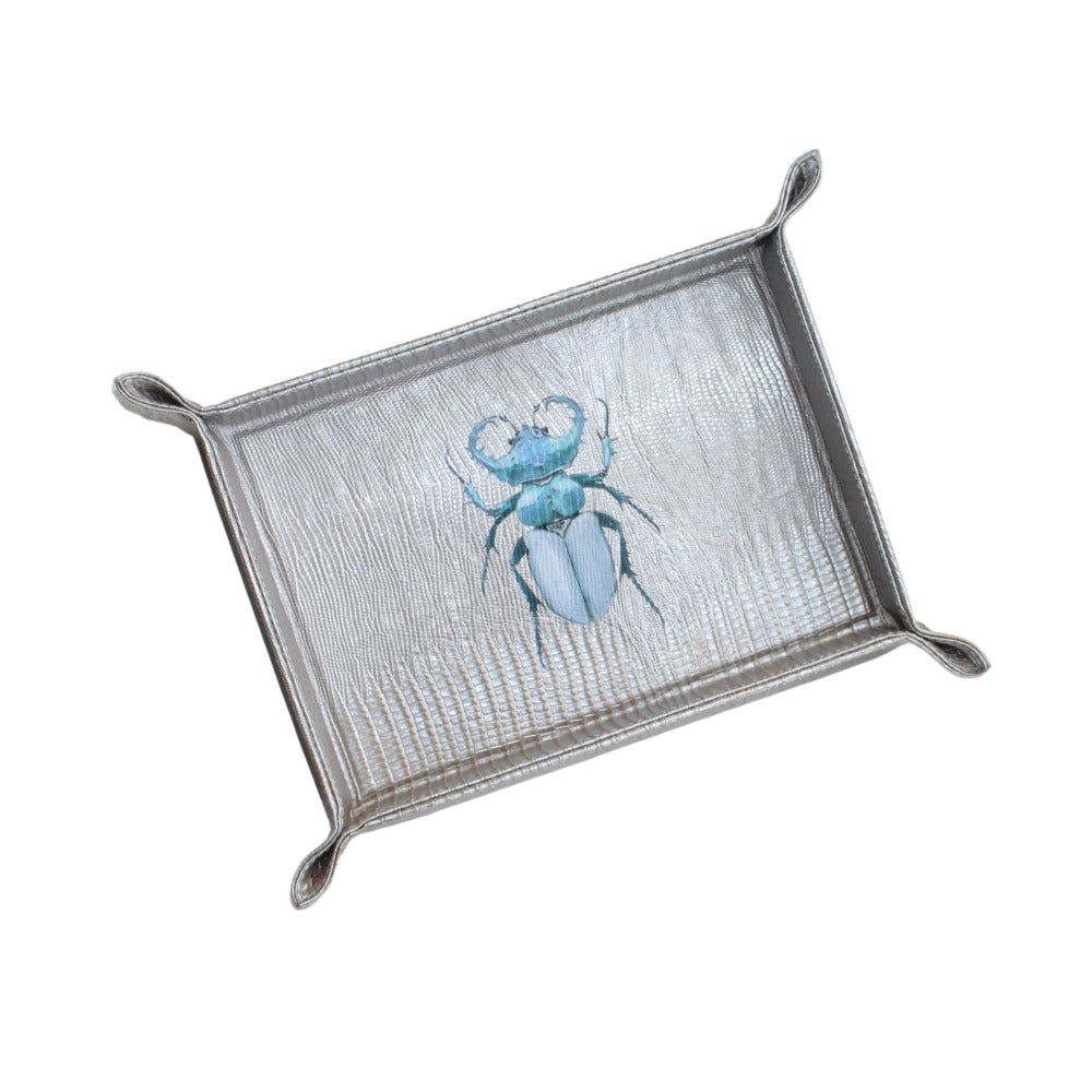 VACIA BOLSILLOS GRANDE TEJUS PLATA BEIGE