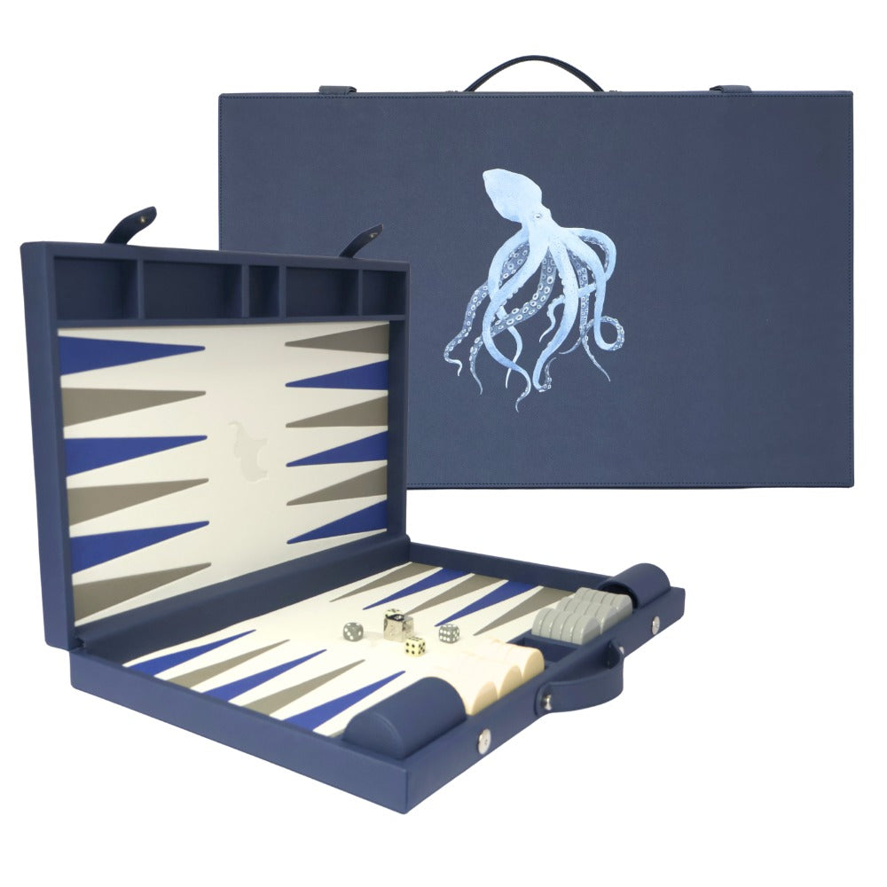 BACKGAMMON GRANDE FORRO AZUL NOCHE