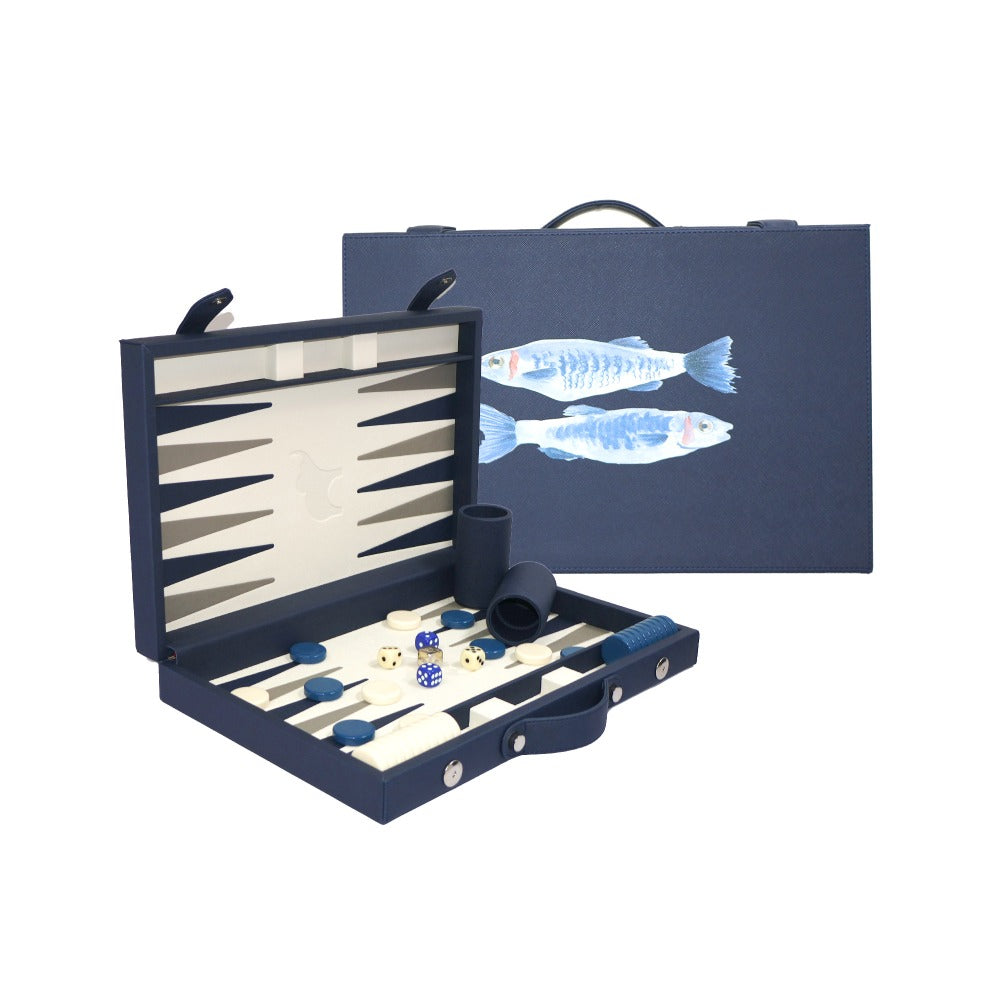 BACKGAMMON MEDIANO FORRO AZUL NOCHE