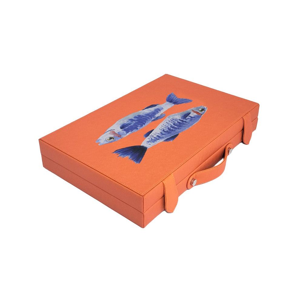 BACKGAMMON MEDIANO FORRO NARANJA