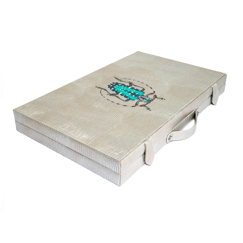 BACKGAMMON GRANDE TEJUS PLATA BEIGE