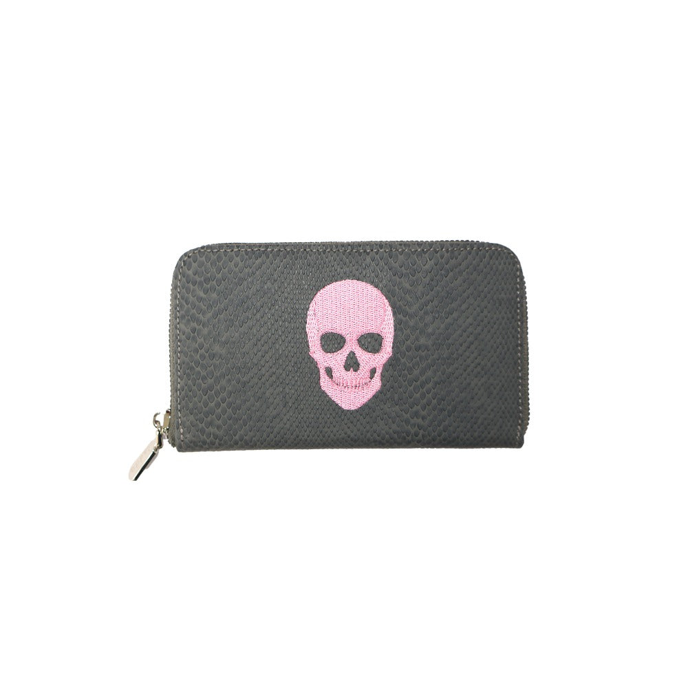 CARTERA MINI LICHA REPTIL GRIS