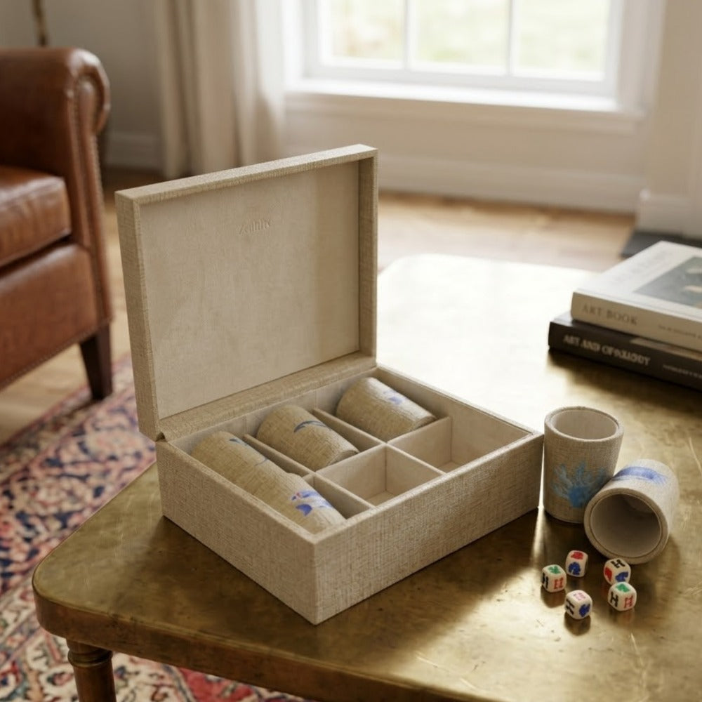 SET CUBILETES FIORE BEIGE