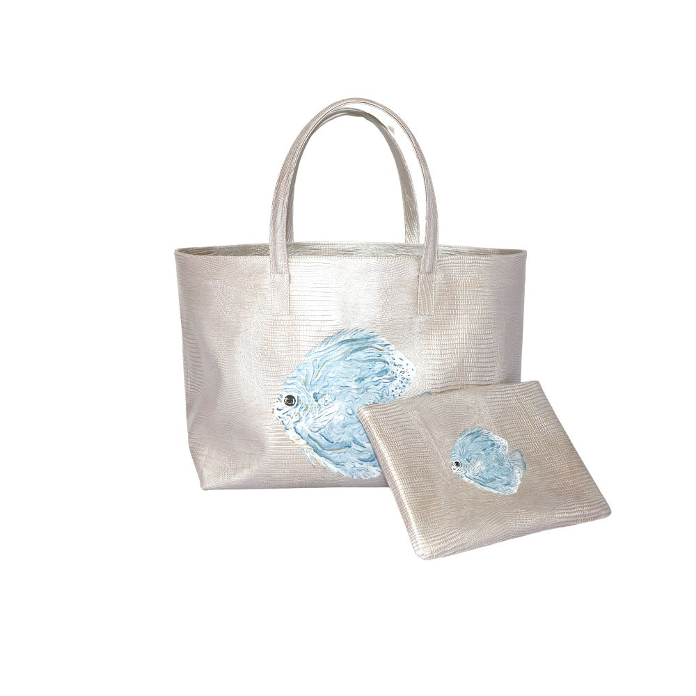 BOLSA MATEA PLAYA TEJUS PLATA BEIGE