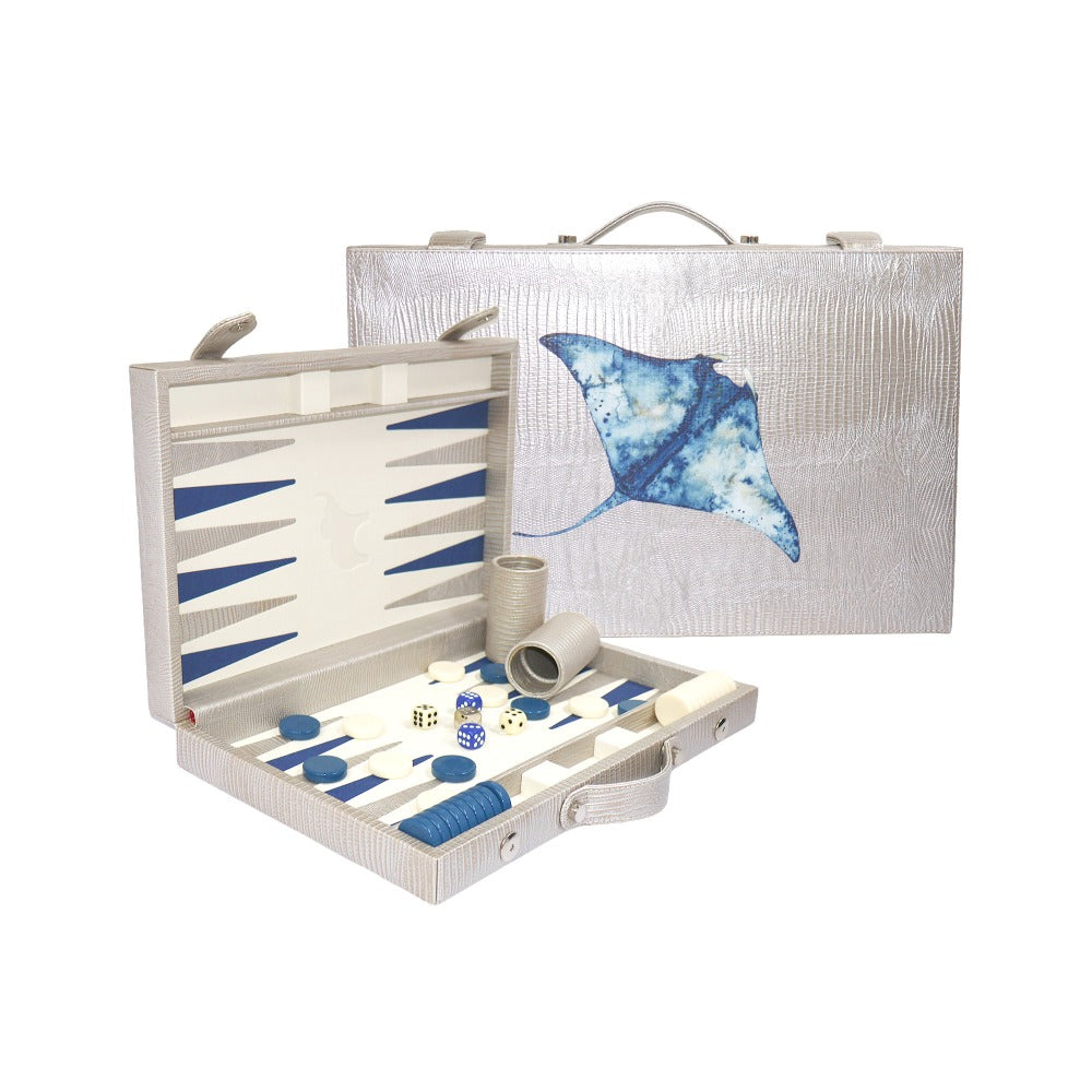 BACKGAMMON MEDIANO TEJUS PLATA BEIGE
