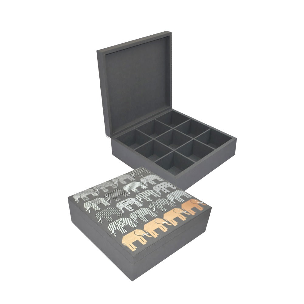 CAJA DE TE 9 FORRO COOL GREY PEDRO FRIEDEBERG