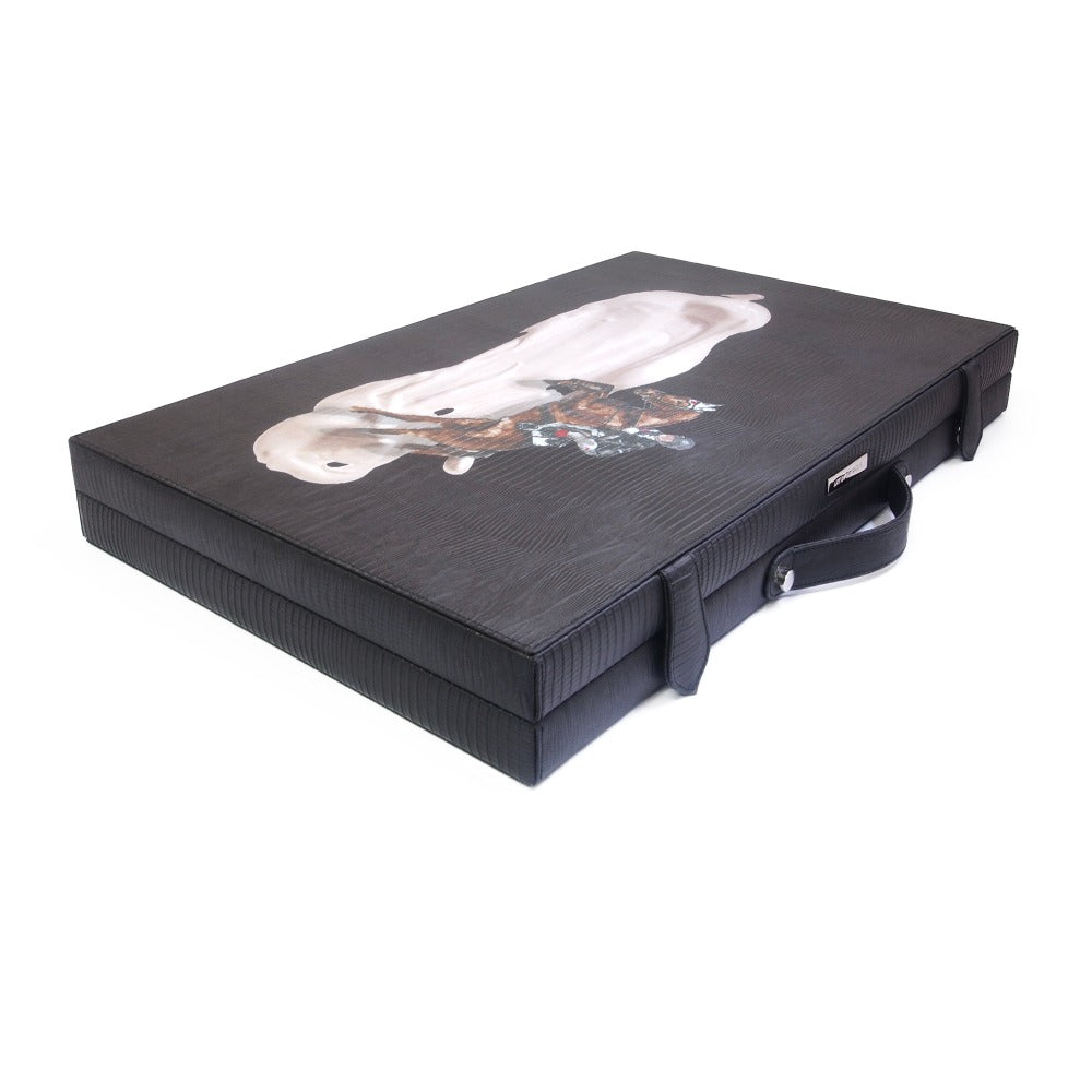 BACKGAMMON GRANDE NEGRO ARMADILLO MATE TAY XACUR