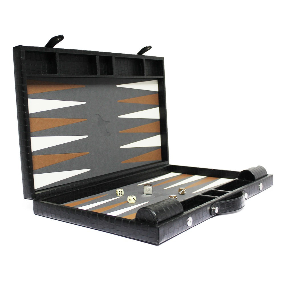 BACKGAMMON GRANDE CROCO NEGRO
