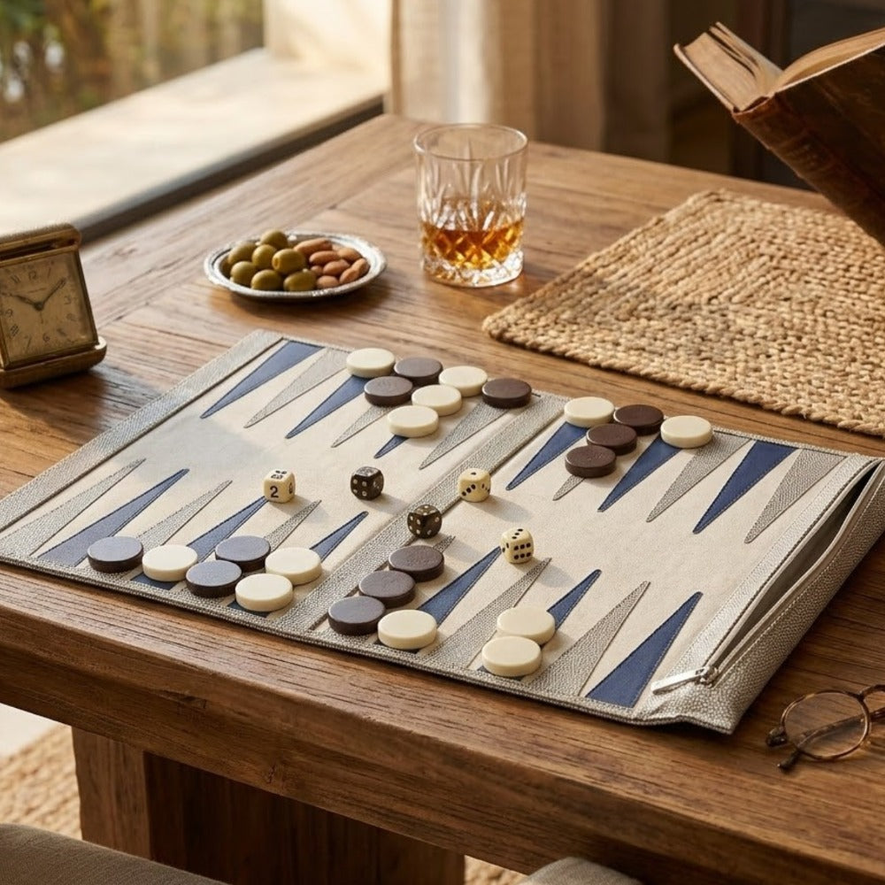 BACKGAMMON DE VIAJE RAYITAS CARNE