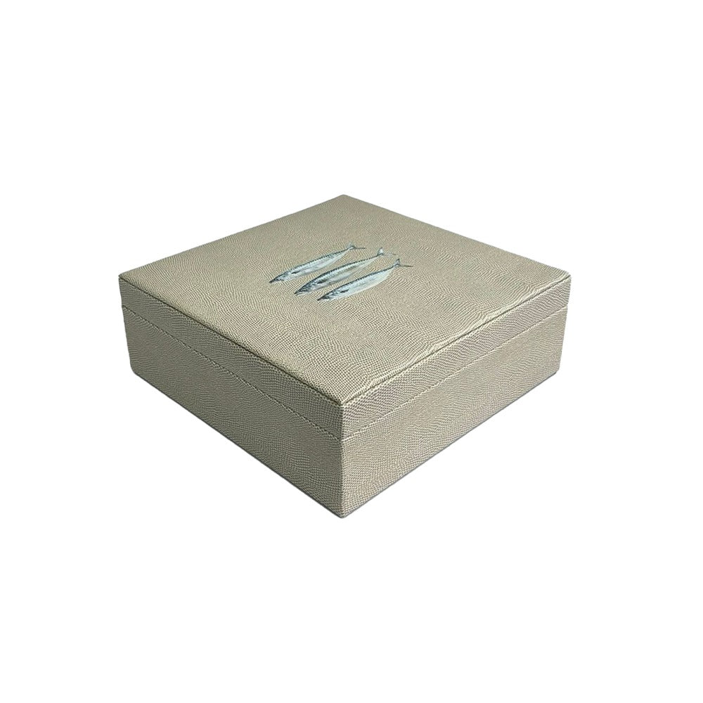 CAJA DECORATIVA GRANDE RAYITAS CARNE