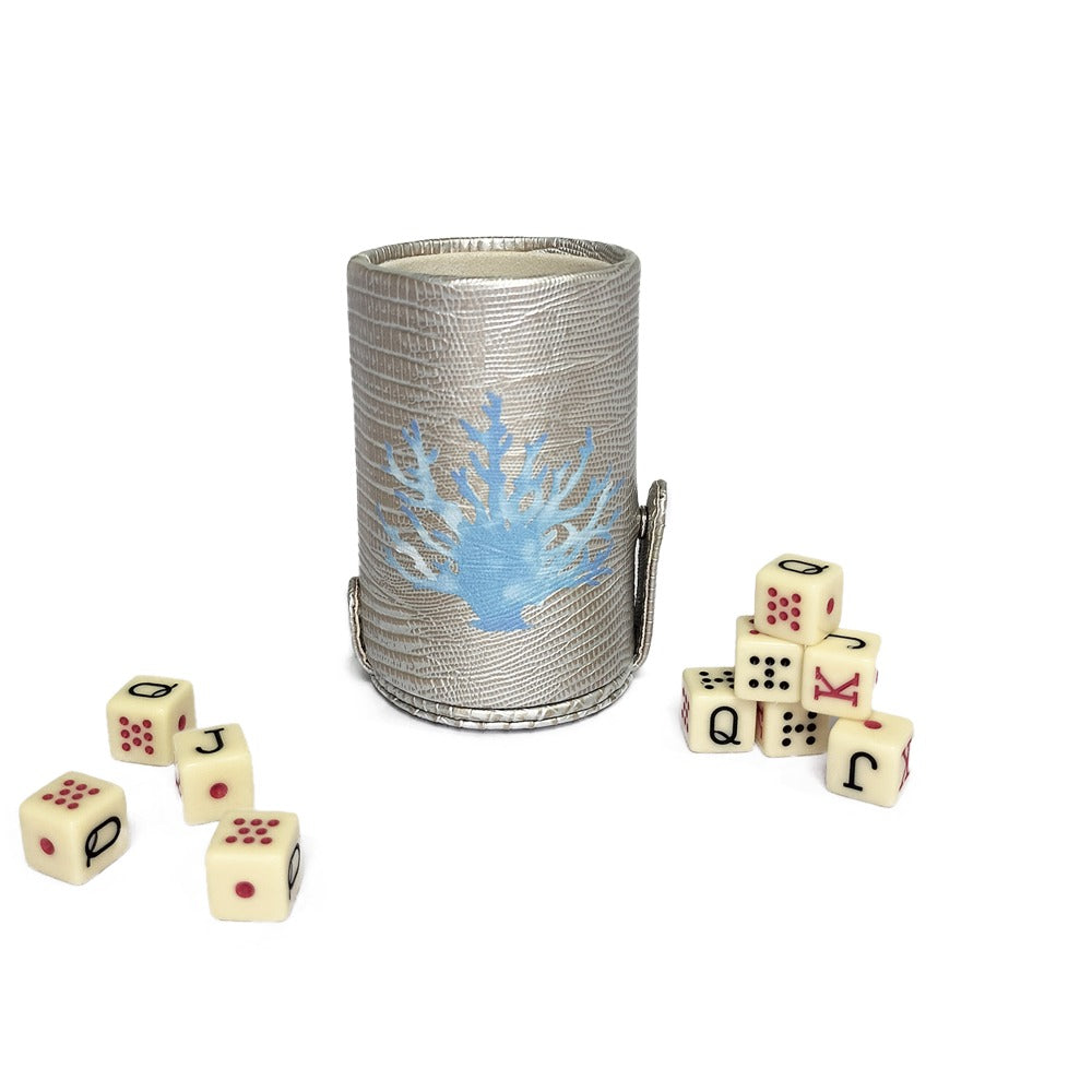 CUBILETE CON TAPA TEJUS PLATA BEIGE