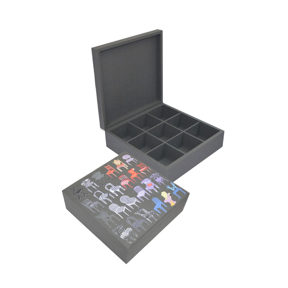 CAJA DE TE 9 FORRO COOL GREY PEDRO FRIEDEBERG
