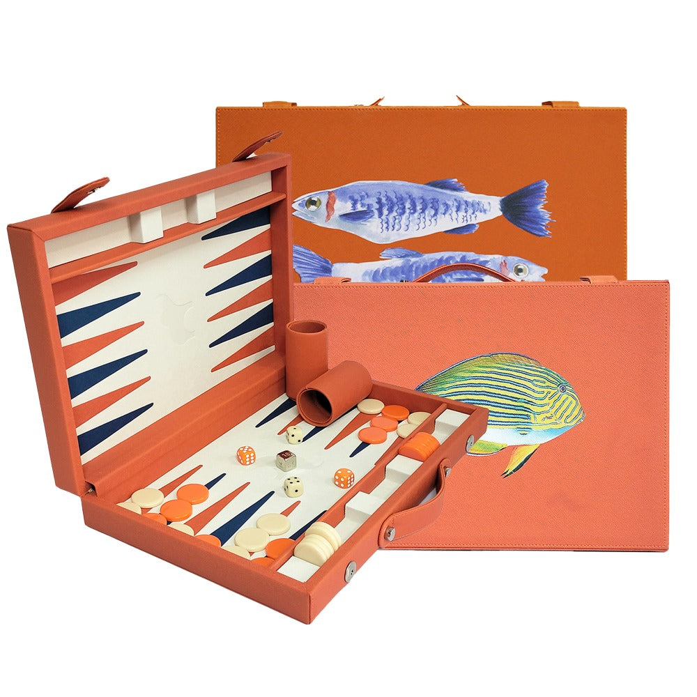 BACKGAMMON GRANDE FORRO NARANJA