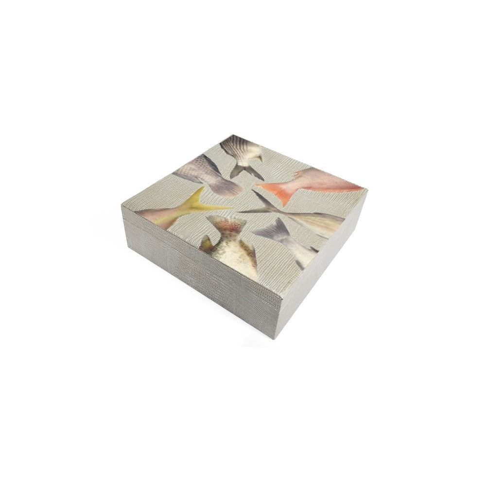 CAJA DE TE 9 TEJUS PLATA BEIGE