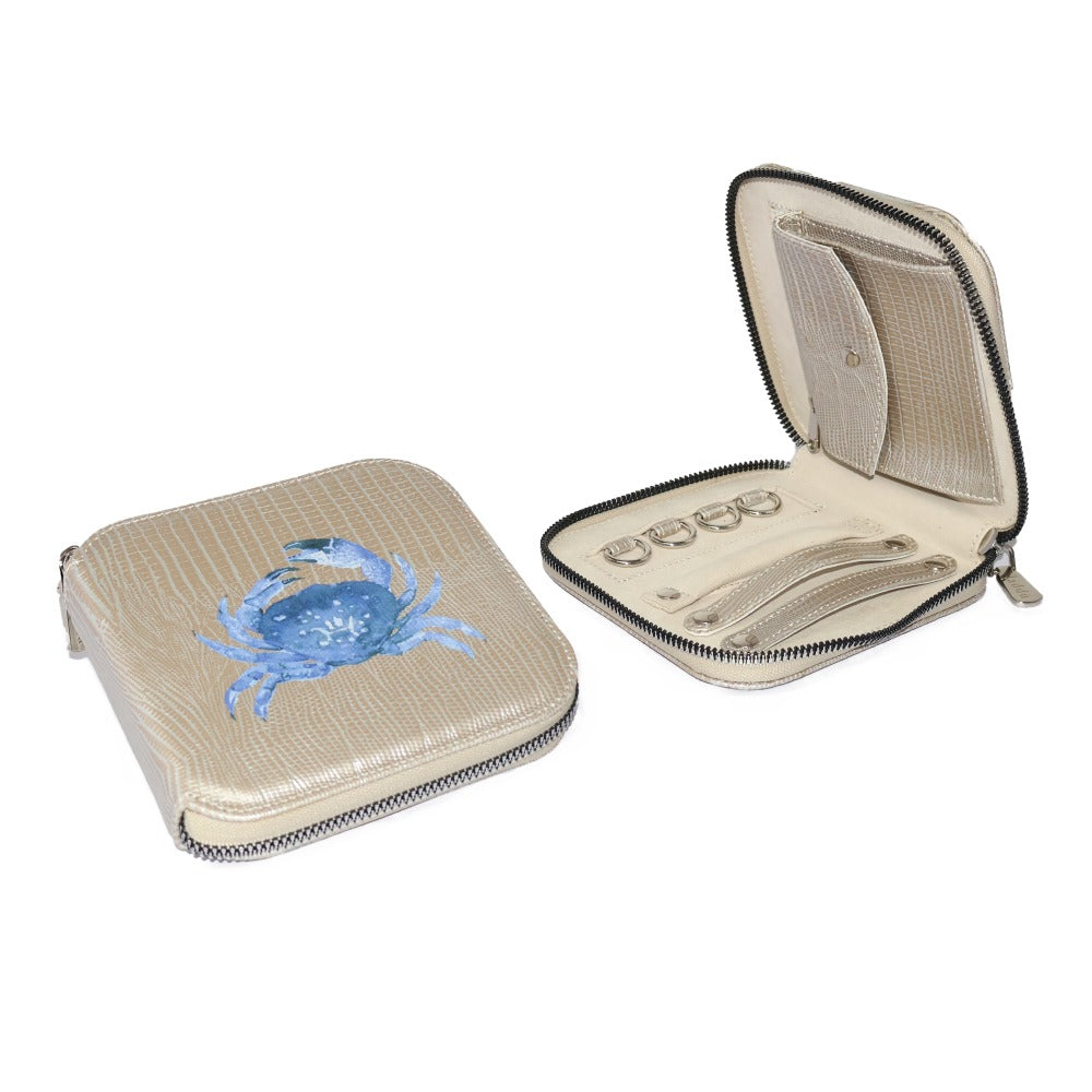 JOYERO DE VIAJE TEJUS PLATA BEIGE