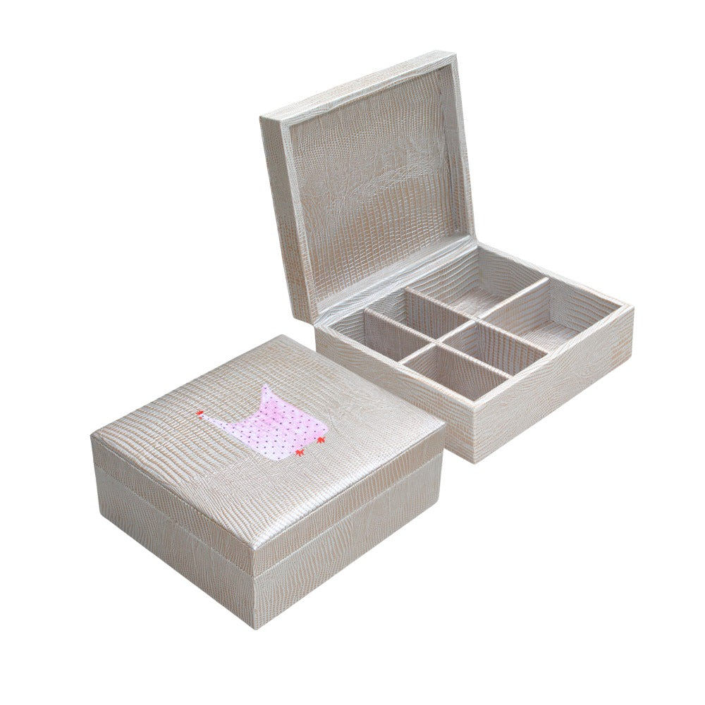 JOYERO BURO TEJUS PLATA  BEIGE