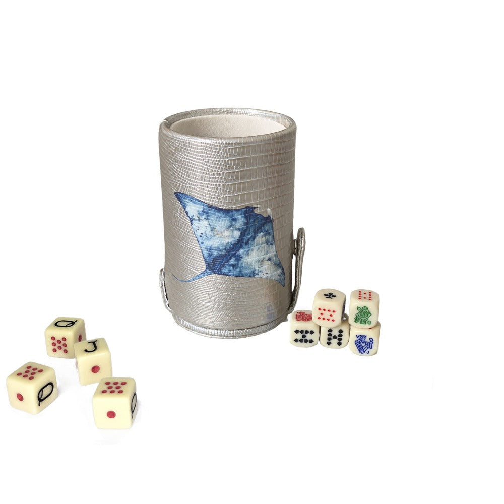 CUBILETE CON TAPA TEJUS PLATA BEIGE