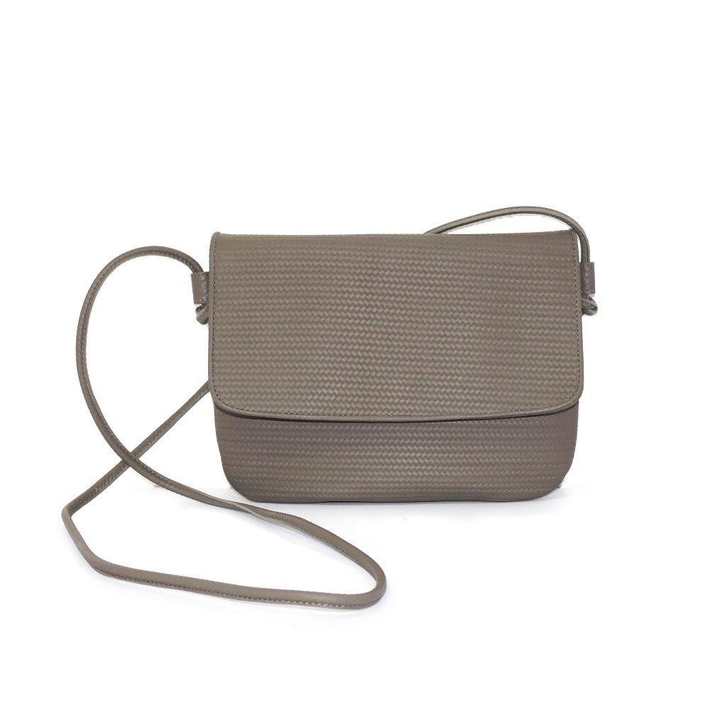 BOLSA CAYETANA PIEL GRABADO BEJUCO PLATEADO