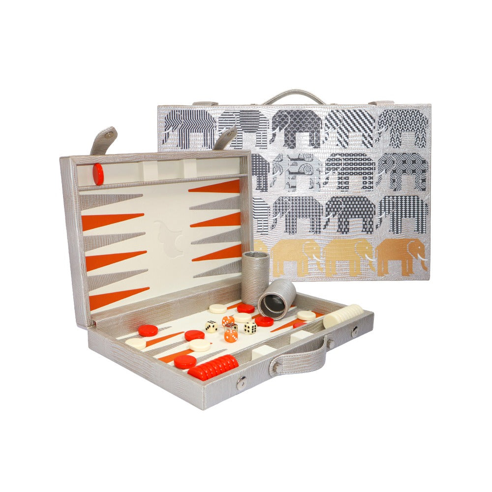 BACKGAMMON MEDIANO TEJUS PLATA BEIGE PEDRO FRIEDEBERG