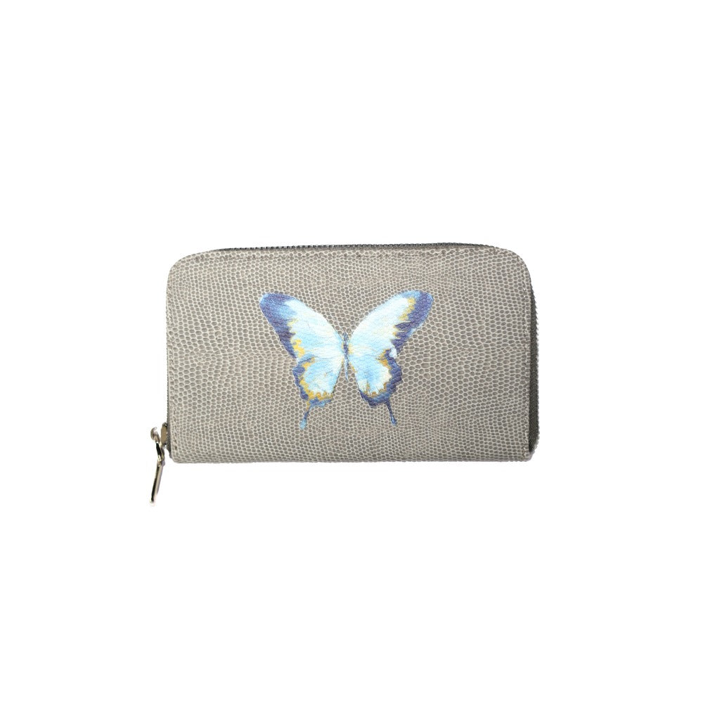 CARTERA MINI LICHA REPTIL GRIS