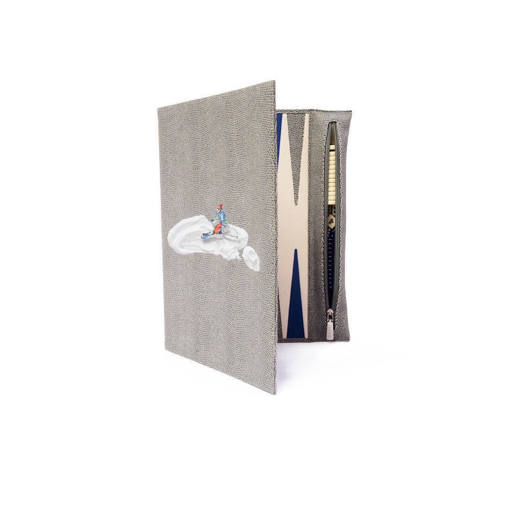 BACKGAMMON DE VIAJE REPTIL GRIS TAY XACUR