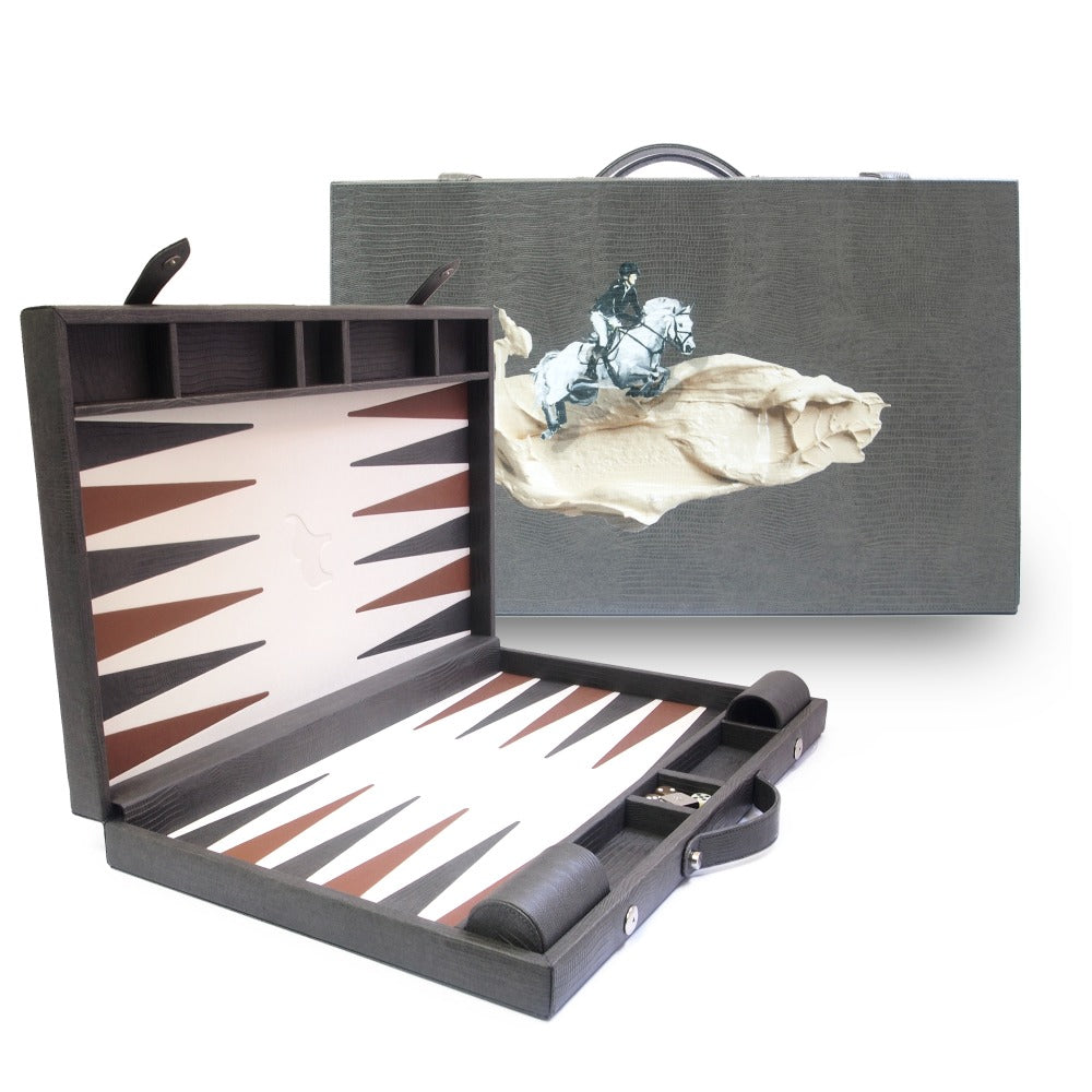 BACKGAMMON GRANDE GRIS ARMADILLO TAY XACUR