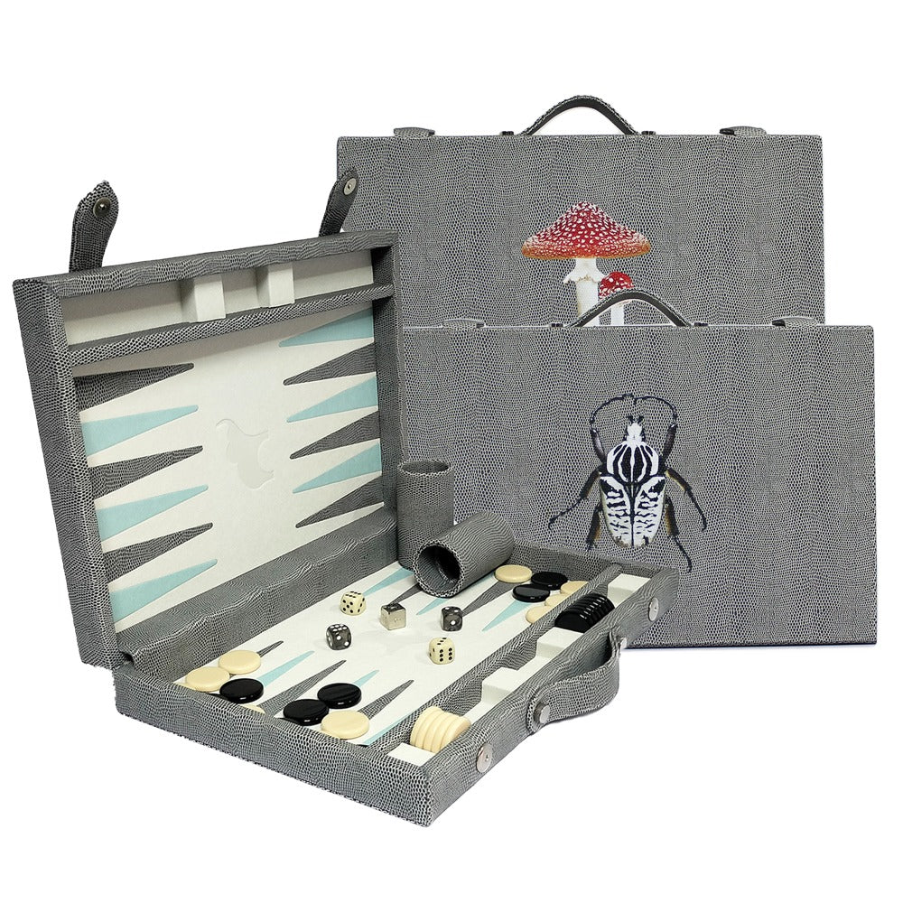 BACKGAMMON GRANDE REPTIL GRIS