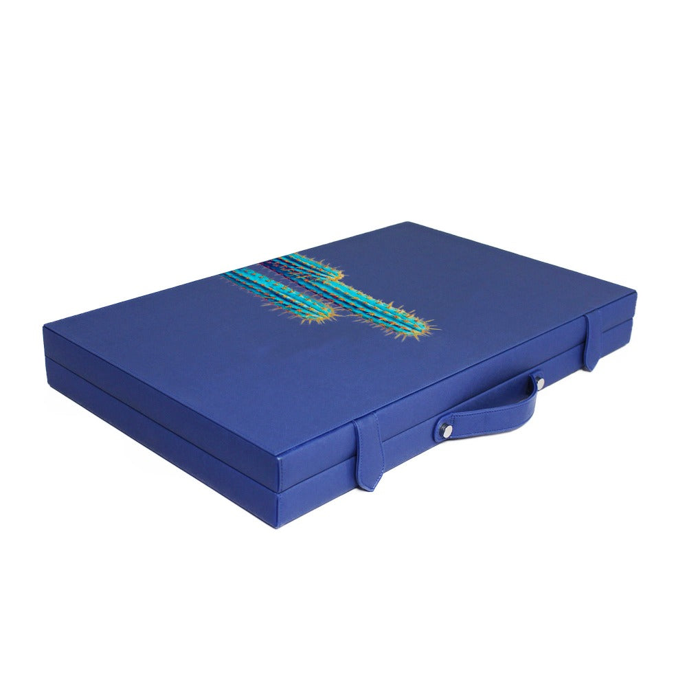 BACKGAMMON GRANDE FORRO AZUL MEDIO