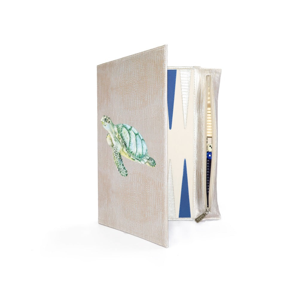 BACKGAMMON DE VIAJE TEJUS PLATA BEIGE