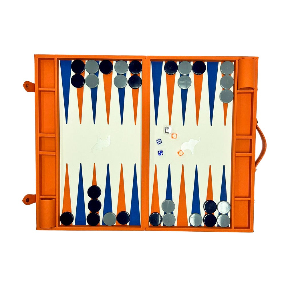 BACKGAMMON GRANDE FORRO NARANJA PEDRO FRIEDEBERG