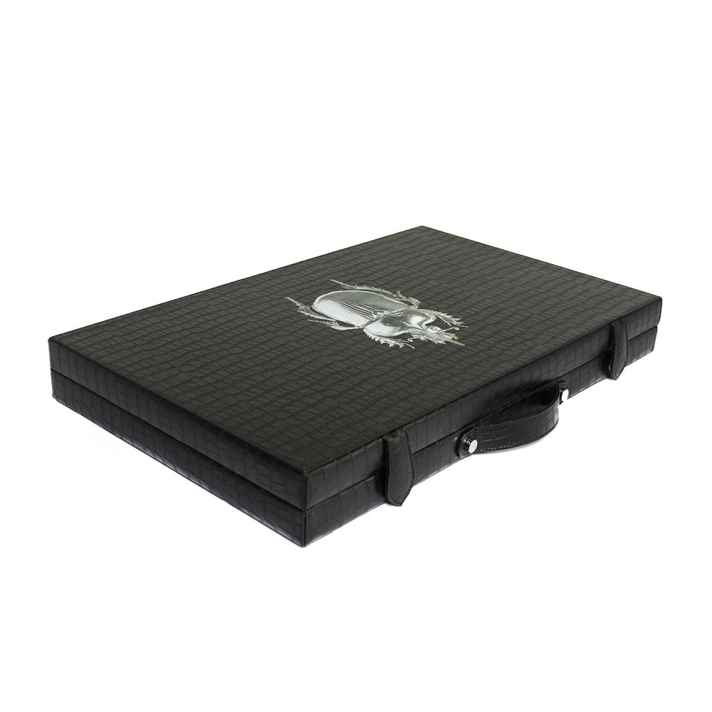 BACKGAMMON GRANDE CROCO NEGRO
