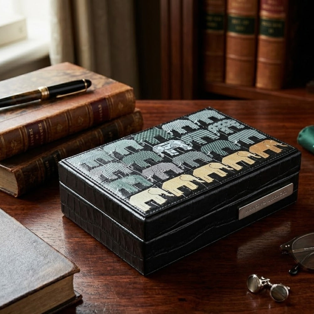 LUXURY CROCODILE BLACK CARD DECK PEDRO FRIEDEBERG